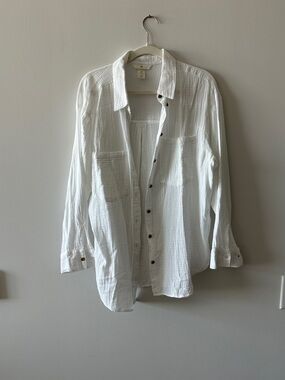 H&M White Lightweight Gauze Shirt